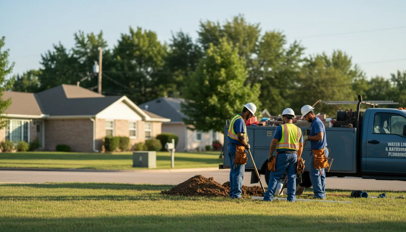 Residential water line and bathroom plumbing service in Fiskeville, RI
